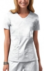 Female Contemporary Fit V-Neck Top White including embroidered WSBOCES PN Logo